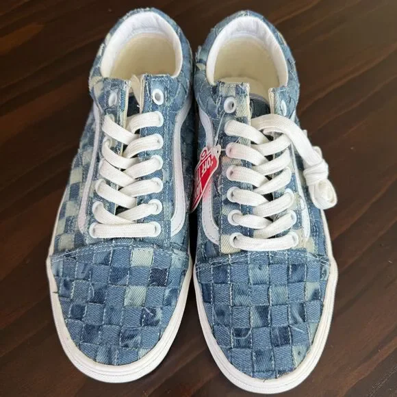 Size 8.5 - Unisex Vans Old Skool Stackform Woven Denim Platform Sneakers Men 7 - Picture 3 of 9